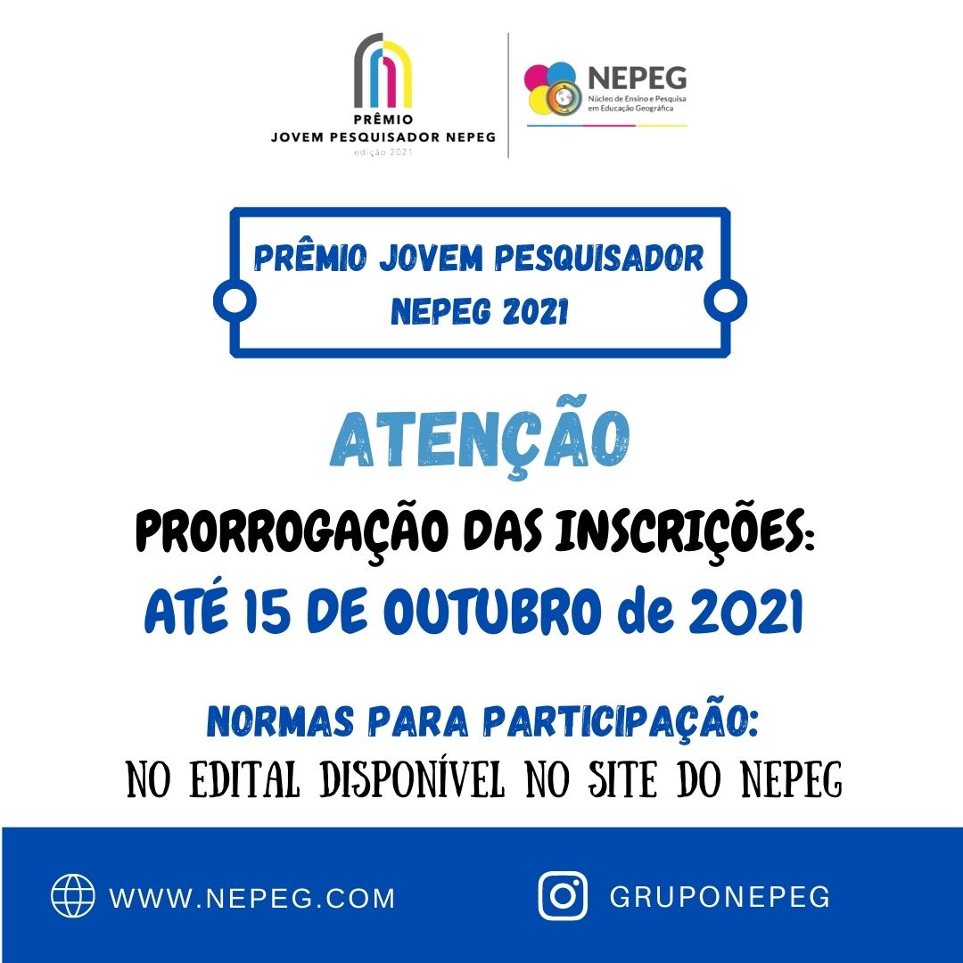 PRÊMIO JOVEM PESQUISADOR NEPEG 2021